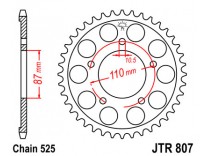 Звезда задняя JTR807.49 для Suzuki GSX 400 / RF 400 